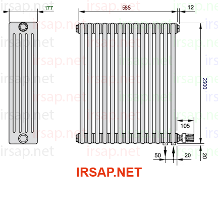 Радиатор IRSAP Tesi 52500/13 T26 CL 01